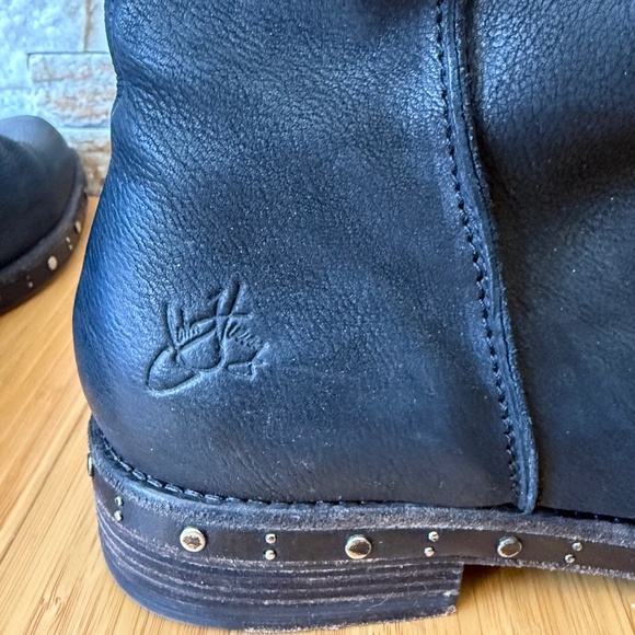 John Fluevog Nicola Black Leather Mid-Shin Boots - Picture 8 of 16